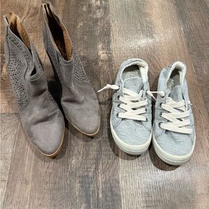 Chic Gray Ankle Boots and Sneakers Bundle